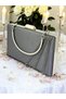 Platinum Color Satin Cross Platinum Crystal Stone Women's Evening Dress Bag Wedding Engagement Graduation - 9