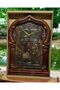 Brown and gold mosque wall clock - 4