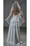 Floral Veil 1 Meter Scalloped Off-White Pearl Three-Dimensional Floral Veil - 3