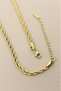Tarnish Free Stainless Steel Gold Color Twist Model Chain Necklace. - 5