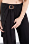 Black Belt Detailed Wide Leg Girl's Knitted Patterned Trousers 20488 - 2