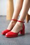 Women's Penida Platform Heeled Shoes - Red- Patent Leather - 2