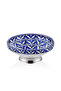 Corallo Handmade Blue Ceramic Salad and Presentation Bowl - Large Size with Metal Base (32X13 cm) - 3