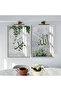 Hari̇kabi̇rev | Green-Gray Leaf Patterned Muhammad-Allah Combination | Framed Glass Table 2 Pieces Vertical