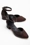 Holly Bitter Brown Skin-Suede Heeled Shoes - 2