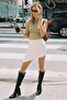 Beige Back Low-cut Crop Women's Blouse MG1851 - 6