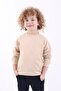 Oversize Basic Seasonal Beige Kids Sweatshirt