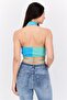 Women Halter Neck Sleeveless Knitted Tank Top, Multicolor - 3