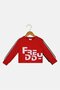 Toddlers Girl Crew Neck Long Sleeve Brand Logo T-Shirt, Red