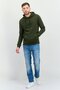 Men Hooded Brand Logo Long Sleeves Hoodies, Olive - 2