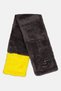 Women Two Tone Faux Fur Scarves, Charcoal
