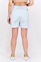 Women Embroidered Logo Chino Shorts, Light Blue - 3
