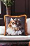 Cat Pattern Luxury Decorative Animal Figured Fringed Avant-Garde Velvet Throw Pillow Cover Artistic Design