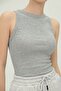 Halter Collar Ribbed Gray Women's Athlete - 5