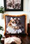Cat Pattern Luxury Decorative Animal Figured Fringed Avant-Garde Velvet Throw Pillow Cover Artistic Design - 3
