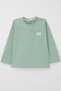 Baby Boy Long Sleeve T-Shirt with Pocket Detail and Cool Text Emblem 9 Months-3 Years, Aqua Green