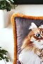 Cat Pattern Luxury Decorative Animal Figured Fringed Avant-Garde Velvet Throw Pillow Cover Artistic Design - 7