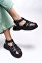 Rellynthi Women's Sandals 0012700 Black Skin - 3