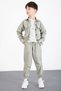 Green Printed T-Shirt, Parachute Shirt and Trousers Boys 3 Piece Set 20515