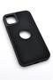 iPhone 15 Pro Max Compatible Leather Look Hard Cover Case Black - 2
