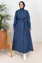 Liyal Double Pocket Denim Dress 1369 - Dark Blue - 5