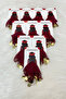 Burgundy Gold Chiffon Card Gift Halay Handkerchief 10 Pcs, Bride Groom Wedding Henna Circumcision Engagement Bride - 2