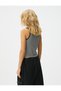 Halter Neck Sleeveless T-Shirt Slim Fit Viscose Fabric - 4
