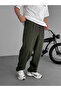 Khaki Stitched Casual Baggy Pants Jj-96 - 3