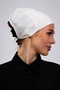 Non-Slip Ecru Bonnet Silicone Non-Slip Seamless Women's Hijab with Tie (Off White) - 6