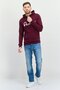 Men Hoodie Brand Logo Long Sleeves Sweatshirt, Maroon - 4