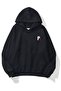 Unisex Black Sweatshirt Hoodie with Letter P