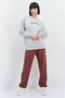 Women Regular Fit Embroidered Logo Outdoor Sweatshirts, Heather Grey - 4