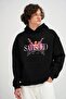 Satisfied Unisex Sweatshirt Hoodie Black - 3