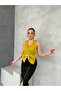 Women's Ribbon Detailed Lined Imported Fabric Special Design Dress - 7
