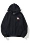 Unisex M Letter Black Sweatshirt Hoodie