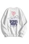 Unisex Broken Heart Crew Neck Sweatshirt Hoodie White
