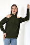 Women's Half Fisherman Shoulder Low-cut Casual Knitwear Sweater - 5
