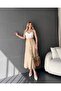 Women's Buttoned Linen Skirt - 2