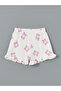 Ecru Printed Ruffled Girl's Shorts 2-Piece - 2