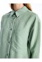 Lcw Modest Green Striped Oversize Women's Shirt Tunic - 3