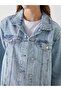 Lcw Vision Shirt Collar Women's Jean Jacket - 4