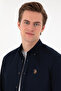 Men's Navy Blue Long Sleeve Basic Shirt 50297981 -Vr033 - 2