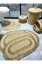 Jute Bath Set Bathroom Set Dirty Basket Bath Mat Mat Set Laundry Basket Toilet Seat Mat - 4