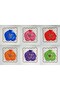 6 Pieces Cup Compatible Poppy Flower Designed Embroidery Edge Fabric Cocktail Napkin