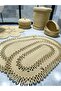 Jute Bath Set Bathroom Set Dirty Basket Bath Mat Mat Set Laundry Basket Toilet Seat Mat - 3