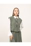 Women's Summer Tie-Up Khaki Vest Skirt Suit - 4
