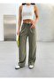Lena Khaki Soft Modal Wide Leg Elastic Waist Flowy Summer Trousers - 6