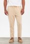 New Season Men's Boyfriend Style Elastic Waist Double Leg Striped Beige Trousers Mz22033 - 4