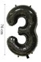 Foil Balloon Number 3 Helium Balloon 76 Cm Black