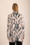 Patterned Bat Sleeve Blouse - 6